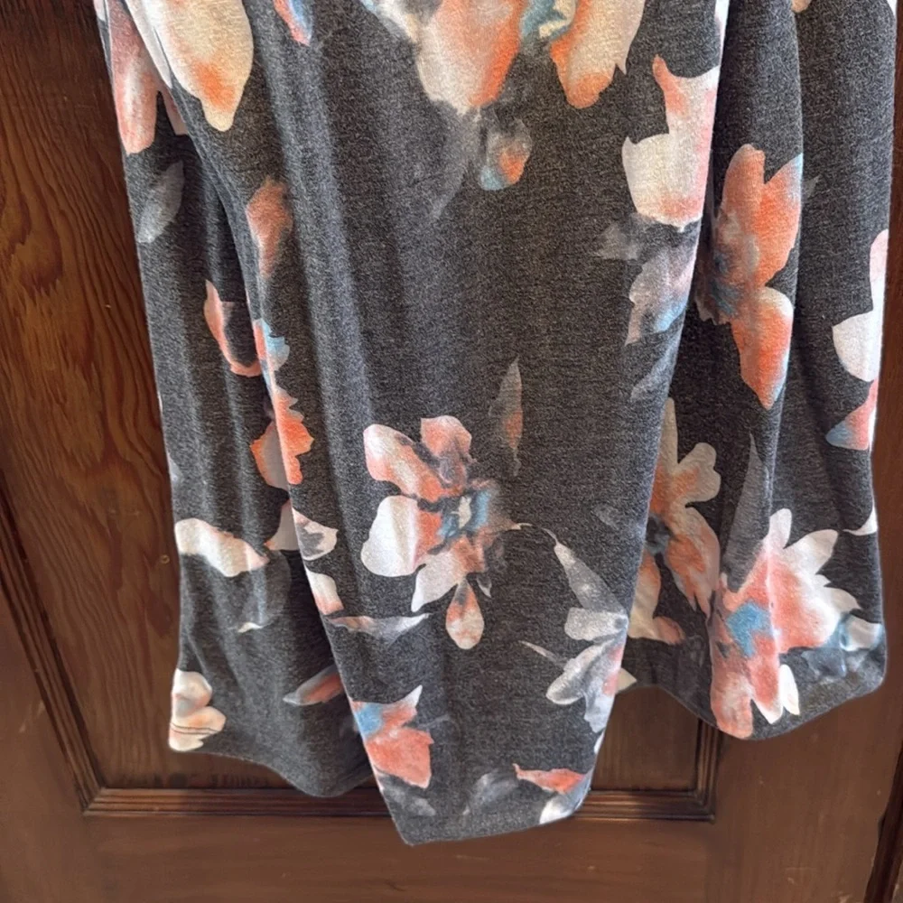 Sweet Lovely by Jen Charcoal Grey Floral Sleeveless Knot Front Maxi Dress - Picture 11 of 11